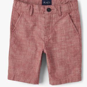 The Childrens Place Boys Textured Chino Shorts Hampton Red Size 10